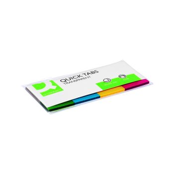 Q-Connect Quick Tabs 25 x 45mm Transparent Assorted (Pack of 200) KF01225