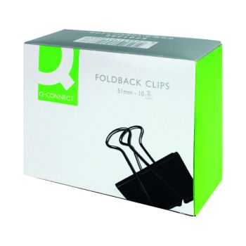 Q-Connect Foldback Clip 51mm Black (Pack of 10) KF01286