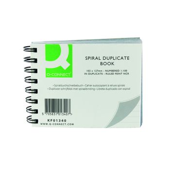 Q-Connect Feint Ruled Wirebound Duplicate Book 102x127mm KF01340