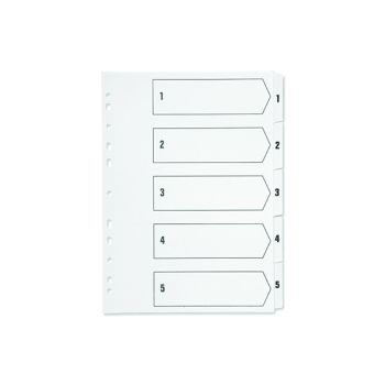Q-Connect 1-5 Index Multi-punched Polypropylene White A4 KF01352