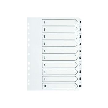 Q-Connect 1-10 Index Multi-punched Polypropylene White A4 KF01353