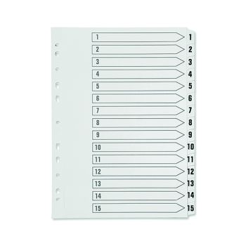 Q-Connect 1-15 Index Multi-punched Polypropylene White A4 KF01355