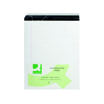 Q-Connect Ruled Stitch Bound Executive Pad 52 Leaves 104 Pages A4 White (Pack of 10) KF01386
