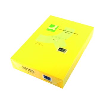 Q-Connect Bright Yellow Coloured A4 Copier Paper 80gsm Ream (Pack of 500) KF01426