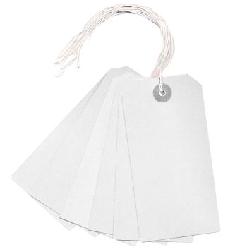 White Strung Tag (Pack of 1000) KF01623