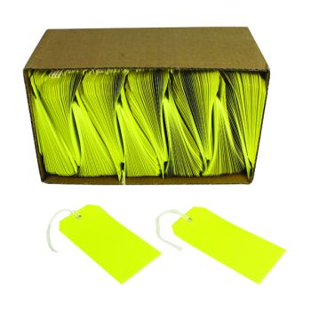 Strung Tags 120x60mm Yellow (Pack of 1000) KF01626