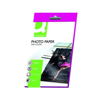 Q-Connect White 10x15cm Glossy Photo Paper 260gsm (Pack of 25) KF01906