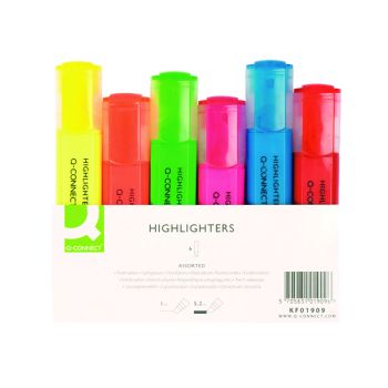 Q-Connect Assorted Highlighter Pens (Pack of 6) KF01909