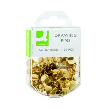 Q-Connect Drawing Pins Brass (Pack of 1200) KF02018Q