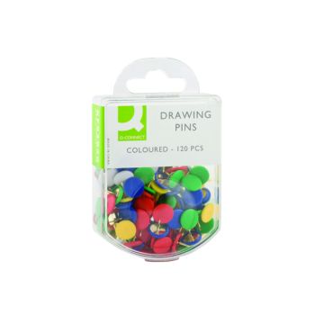 Q-Connect Drawing Pins Coloured (Pack of 1200) KF02020Q
