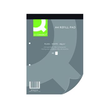 Q-Connect Plain Headbound Refill Pad 160 Pages A4 (Pack of 10) KF02232