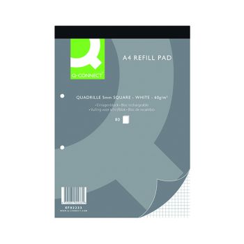 Q-Connect Quadrille Ruled Head Bound Refill Pad 160 Pages A4 (Pack of 10) KF02233