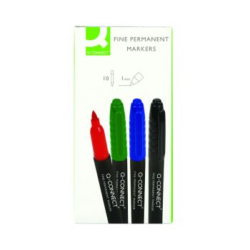 Q-Connect Permanent Marker Bullet Tip Fine Assorted (Pack of 10) KF02305