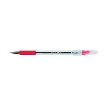 Q-Connect Grip Stick Ballpoint Pen Medium Red (Pack of 20) KF02459
