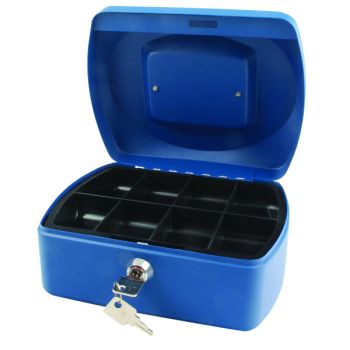 Q-Connect Cash Box 8 Inch Blue KF02623