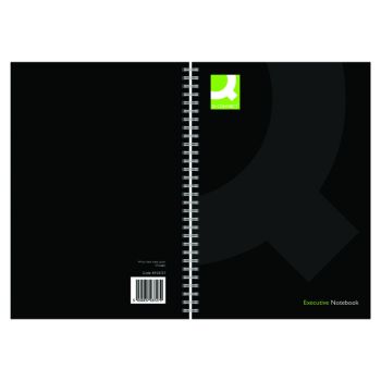 Q-Connect Hardback Wirebound Book A4 Black (Pack of 3) KF03727