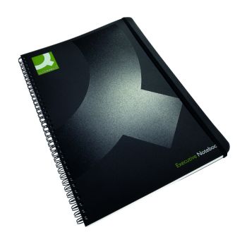 Q-Connect Polypropylene Wirebound Book A4 Black (Pack of 3) KF03729