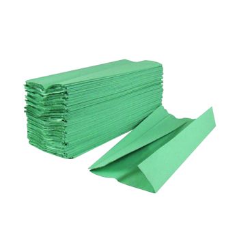 2Work 1-Ply C-Fold Hand Towels Green (Pack of 2880) HC128GRVW