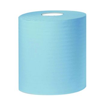 2Work 2-Ply Centrefeed Roll 150m Blue (Pack of 6) KF03805
