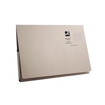 Q-Connect Long Flap Document Wallet Foolscap Buff (Pack of 50) KF03930