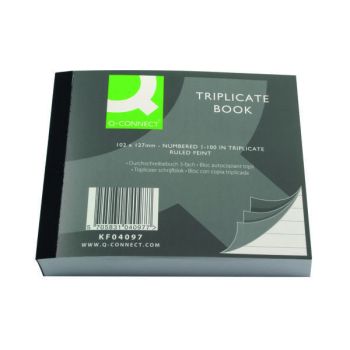 Q-Connect Feint Ruled Triplicate Book 102x127mm  KF04097