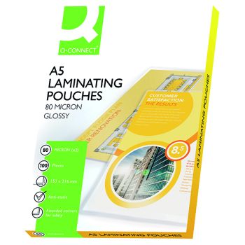 Q-Connect A5 Laminating Pouch 160 Micron (Pack of 100) KF04106
