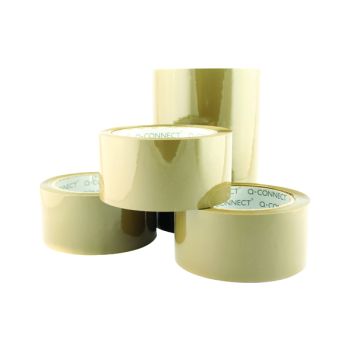 Q-Connect Low Noise Polypropylene Packaging Tape 50mmx66m Brown (Pack of 6) KF04381