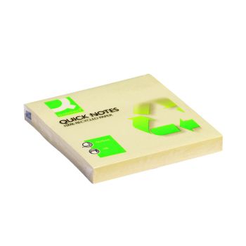 Q-Connect Quick Notes Recycled 76 x 76mm Yellow (Pack of 12) KF05609