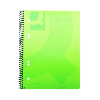 Q-Connect Spiral Bound Polypropylene Notebook 160 Pages A5 Green (Pack of 5) KF10033