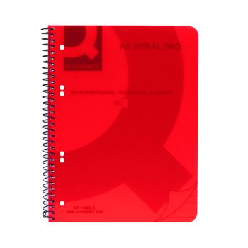 Q-Connect Spiral Bound Polypropylene Notebook 160 Pages A5 Red (Pack of 5) KF10035