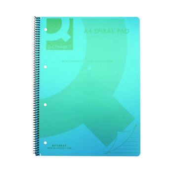 Q-Connect Spiral Bound Polypropylene Notebook 160 Pages A4 Blue (Pack of 5) KF10037