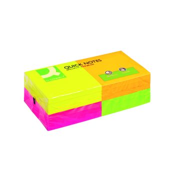 Q-Connect Quick Notes 76 x 76mm Neon (Pack of 12) KF10508