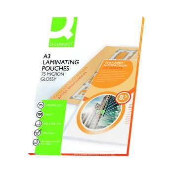 Q-Connect A3 2x75 Micron Laminating Pouches (Pack of 100) KF11413