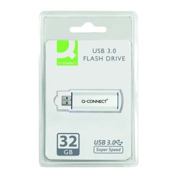 Q-Connect Silver/Black USB 3.0 Slider 32Gb Flash Drive 43202005 KF16370
