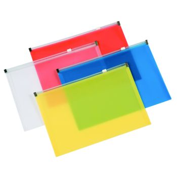 Q-Connect Document Zip Wallet A4 Assorted (Pack of 20) KF16552