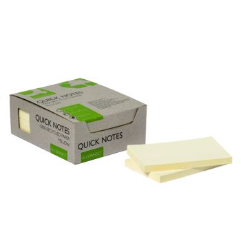 Q-Connect Recycled Notes 127x76mm Yellow (Pack of 12) KF17322