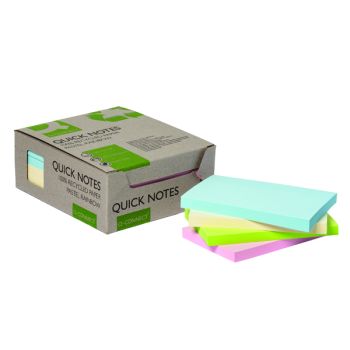 Q-Connect Recycled Notes 127x76mm Pastel Rainbow (Pack of 12) KF17325