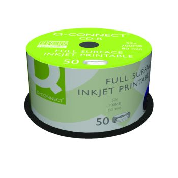 Q-Connect Inkjet Printable CD-R Discs 52x (Pack of 50) KF18020