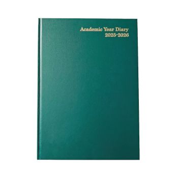 Academic Diary Day Per Page A4 Green 2025-26 KF1A4AGN25