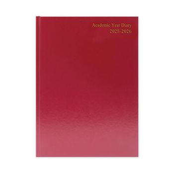 5 Star Academic Diary Day Per Page A5 Burgundy 2025-2026 KF1A5ABG25