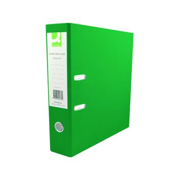 Q-Connect 70mm Lever Arch File Polypropylene A4 Green (Pack of 10) KF20022