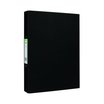 Q-Connect 2 Ring 25mm Paper Over Board Black A4 Binder (Pack of 10) KF20034