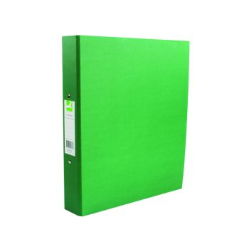 Q-Connect 2 Ring 25mm Paper Over Board Green A4 Binder (Pack of 10) KF20037