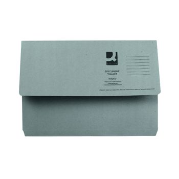 Q-Connect Document Wallet Foolscap Grey (Pack of 50) KF23013