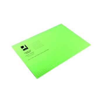 Q-Connect Square Cut Folder Lightweight 180gsm Foolscap Green (Pack of 100) KF26031