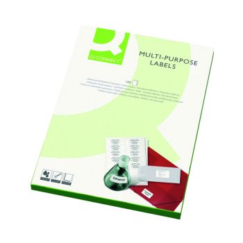 Q-Connect Multipurpose Labels 63.5x46.5mm 18 Per Sheet White (Pack of 1800) KF26052