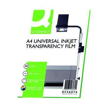 Q-Connect Inkjet Over Head Projector Film (Pack of 50) KF26074