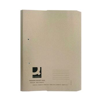 Q-Connect Transfer Pocket 35mm Capacity Foolscap File Buff (Pack of 25) KF26095