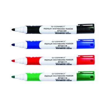 Q-Connect Premium Whiteboard Marker Bullet Tip Assorted (Pack of 4) KF26113