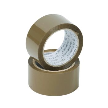 Q-Connect Polypropylene Packaging Tape 50mmx66m Brown (Pack of 6) KF27010
